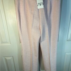 Zara Blush Textured Trousers